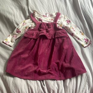 Just Lizzy dress with long sleeve bodysuit, floral, size 18M